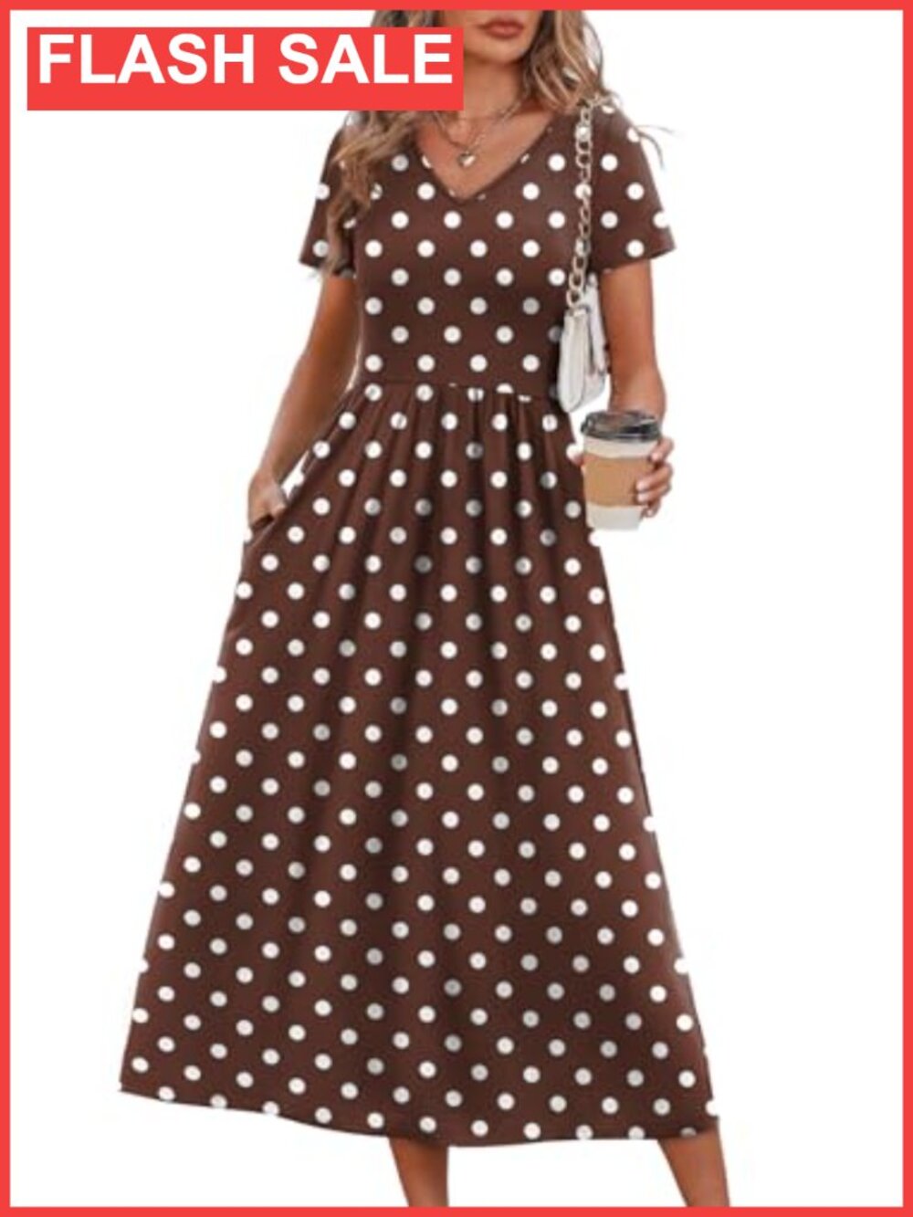 OFEEFAN Summer Dresses for Women Flowy Casual A-Line Midi Dress